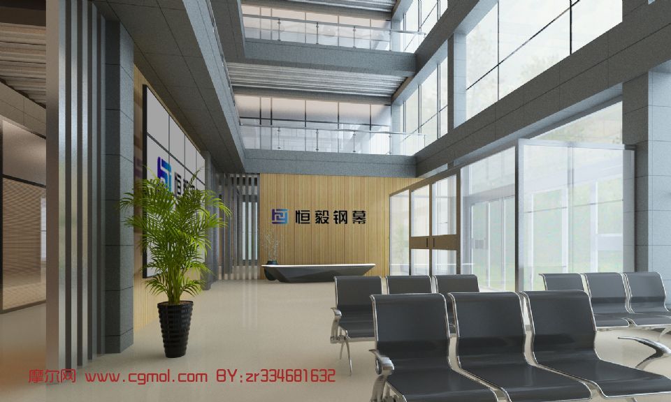 现代室内场景3D模型 从一场等候开始的空间想象